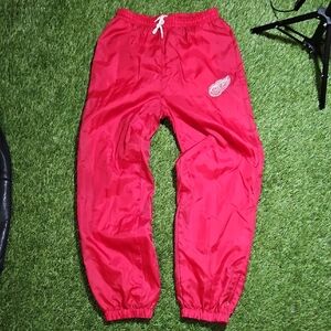 NHL Red Women's Track Pants 90s Vintage Detrioit Red Wings Rare